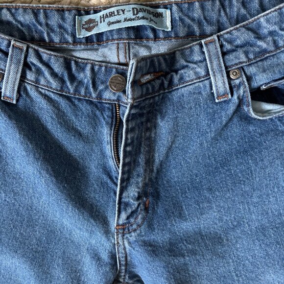Womens Harley Davidson Vintage Denim Jeans Size 6 Petite Boot Medium Wash 90s - Picture 5 of 6